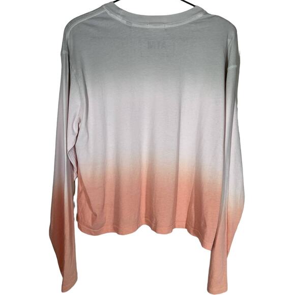 ATM Anthony Thomas‎ Melillo Ombre Boxy Long Sleeve Tee Gray White Orange Large - Picture 5 of 10